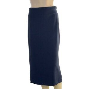 FREE PEOPLE Women's Skirt Black Knit Straight Column Bodycon Midi Pull-on Size M
